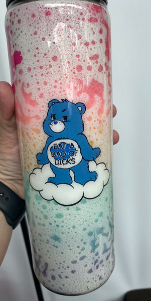 Rainbow SwearBear Glitter Tumbler **FREE SHIPPING