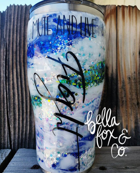 Custom Reading Girl Glitter Tumbler  **FREE SHIPPING