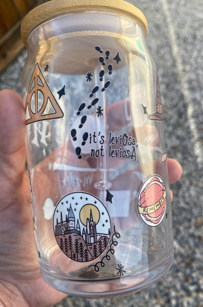 Wizard Glass Jar w Bamboo Lid and Straw