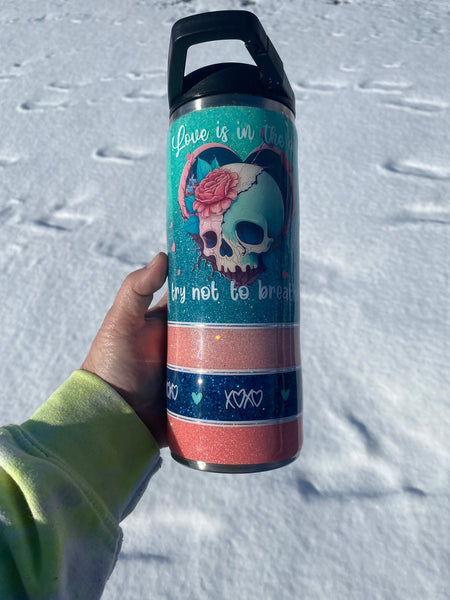 Anti-Love Glitter Tumbler: Love Is Not in the Air   FREE SHIPPING