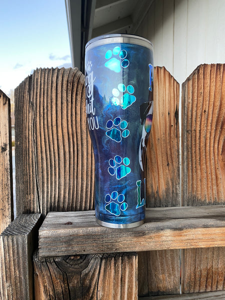 Pug Life Glitter Tumbler My Dog and I Talk Shit about you Hydrosport Bottle Sunglasses