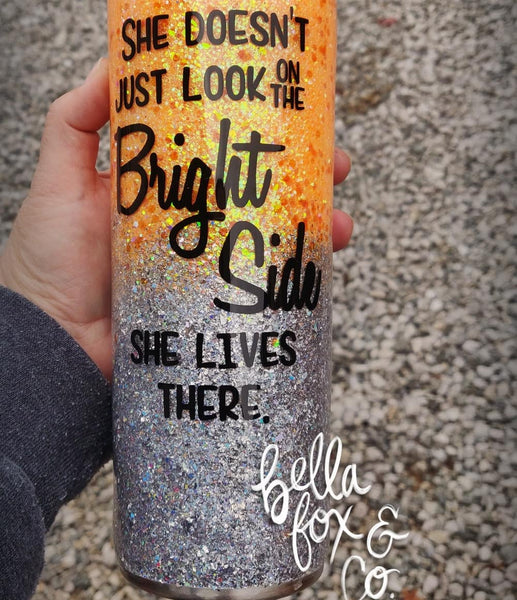 Custom Reading Girl Glitter Tumbler  **FREE SHIPPING