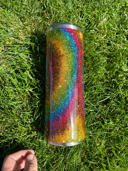 Tie Dye Glitter Tumbler **FREE SHIPPING