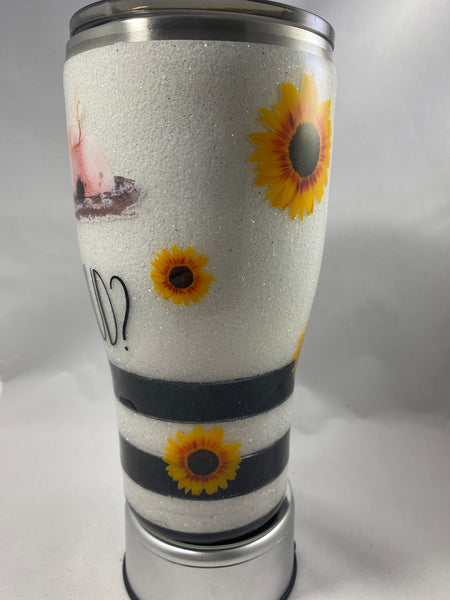 Got Mud Pig Sunflower Glitter Tumbler **FREE SHIPPING
