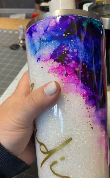 "The Mindie" Ink Glitter Tumbler**FREE SHIPPING