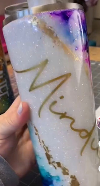 "The Mindie" Ink Glitter Tumbler**FREE SHIPPING
