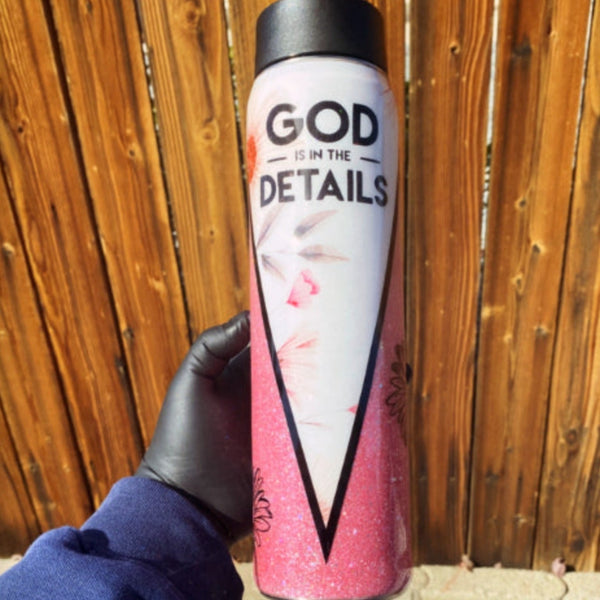 God is in the Details Glitter Tumbler **FREE SHIPPING