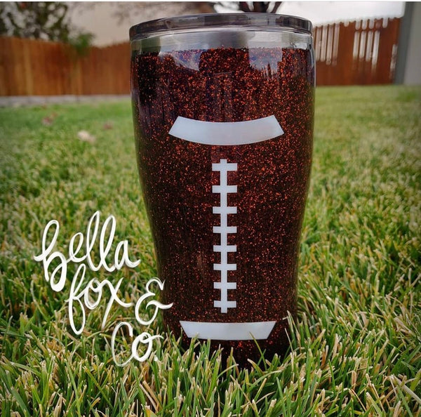 Football Glitter Tumbler **FREE SHIPPING