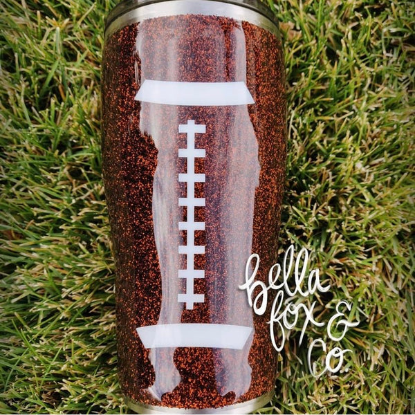 Football Glitter Tumbler **FREE SHIPPING