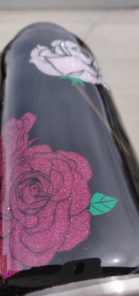 Peek a Boo Rose Glitter Tumbler