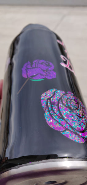 Peek a Boo Rose Glitter Tumbler