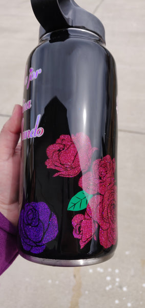 Peek a Boo Rose Glitter Tumbler