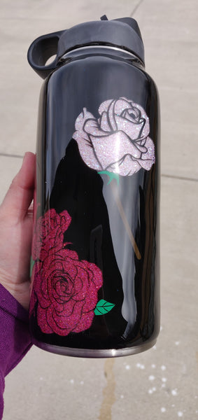 Peek a Boo Rose Glitter Tumbler