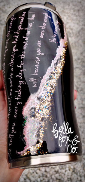 Custom Reading Girl Glitter Tumbler  **FREE SHIPPING