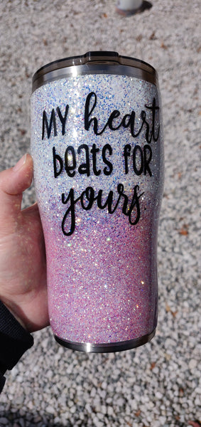Custom Reading Girl Glitter Tumbler  **FREE SHIPPING