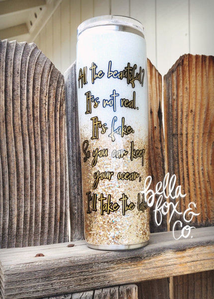 Custom Reading Girl Glitter Tumbler  **FREE SHIPPING