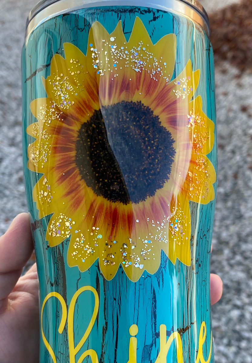 Como La Flor Inspired Tumbler Glitter Cup 