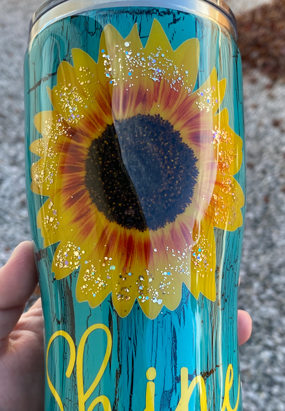 Custom Sunflower Tumbler Glitter **FREE SHIPPING