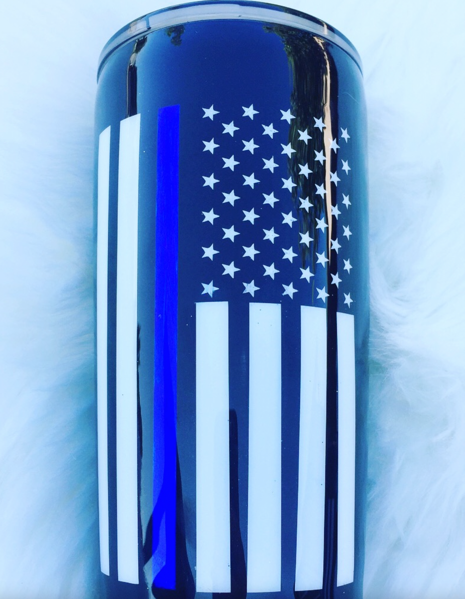 Thin Blue Line Police Tumbler – Bella Fox
