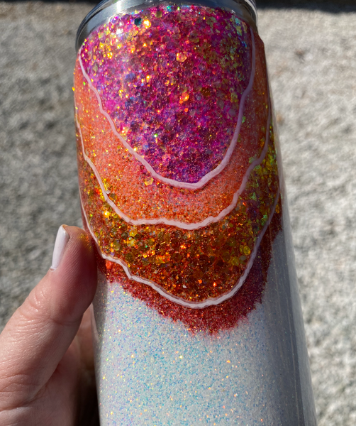 Custom Geoed Glitter Tumbler **FREE SHIPPING