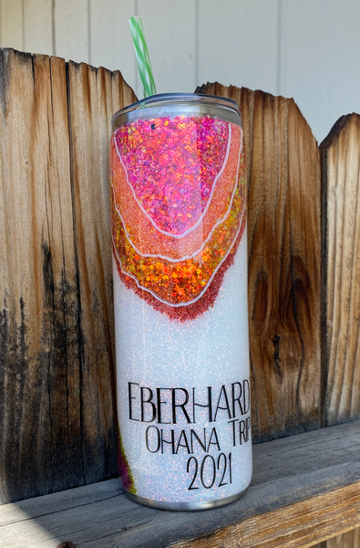 Custom Geoed Glitter Tumbler **FREE SHIPPING