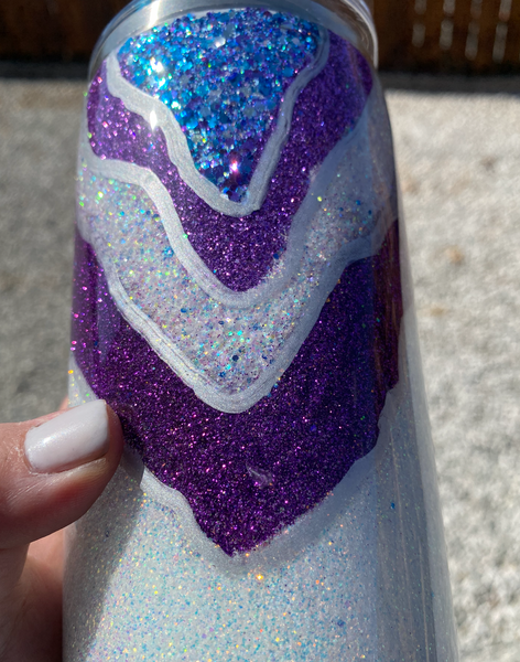 Custom Geoed Glitter Tumbler **FREE SHIPPING