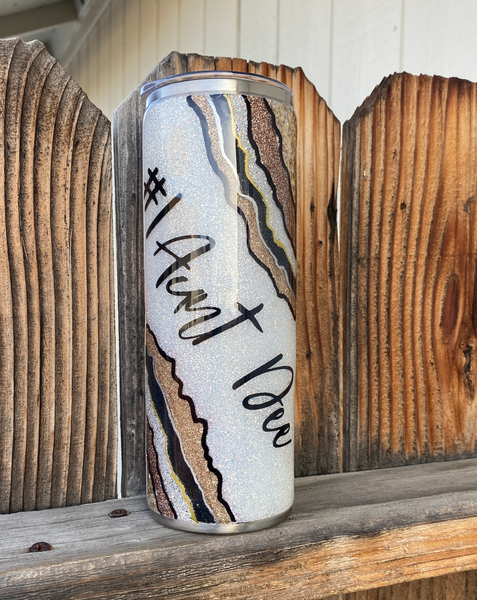 Custom Geoed Glitter Tumbler **FREE SHIPPING