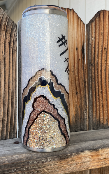 Custom Geoed Glitter Tumbler **FREE SHIPPING