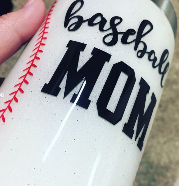 Baseball Mom Glitter Sport Tumbler  **FREE SHIPPING
