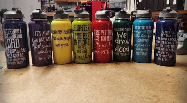 VET Tech Custom Glitter Overlay Hydrosport Tumbler