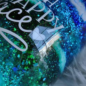 Custom Beach Glitter Tumbler The Beach is My Happy Place **FREE SHIPPING