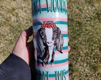 Custom Goat Glitter Tumbler **FREE SHIPPING