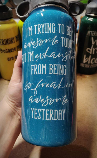 VET Tech Custom Glitter Overlay Hydrosport Tumbler