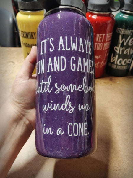 VET Tech Custom Glitter Overlay Hydrosport Tumbler