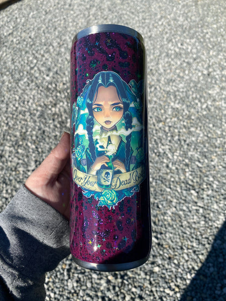 Over Your Dead Body Glitter Tumbler