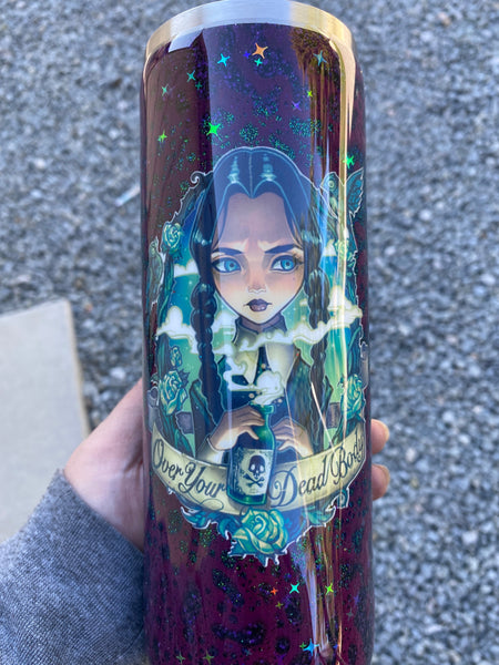 Over Your Dead Body Glitter Tumbler
