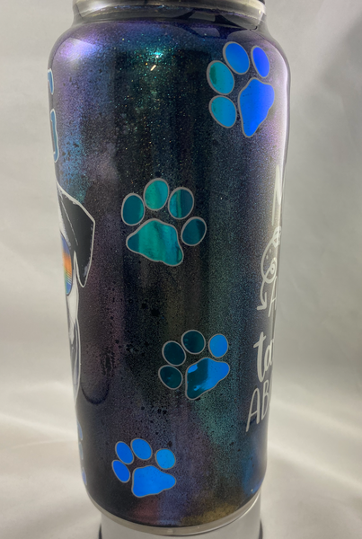 Pug Life Glitter Tumbler My Dog and I Talk Shit about you Hydrosport Bottle Sunglasses