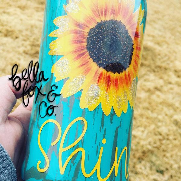 Custom Sunflower Tumbler Glitter **FREE SHIPPING
