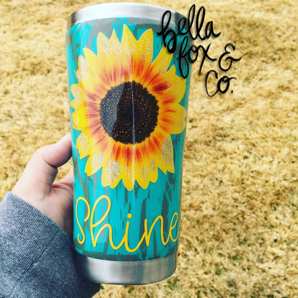 Custom Sunflower Tumbler Glitter **FREE SHIPPING