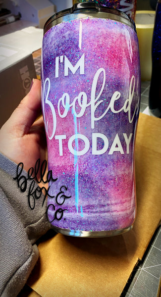 Custom Reading Girl Glitter Tumbler  **FREE SHIPPING