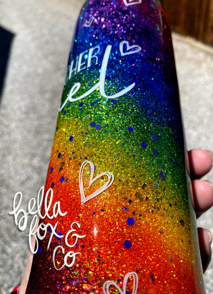 Rainbow Glitter Tumbler