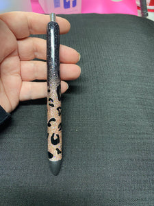 Black Leopard Glitter Pen **FREE SHIPPING