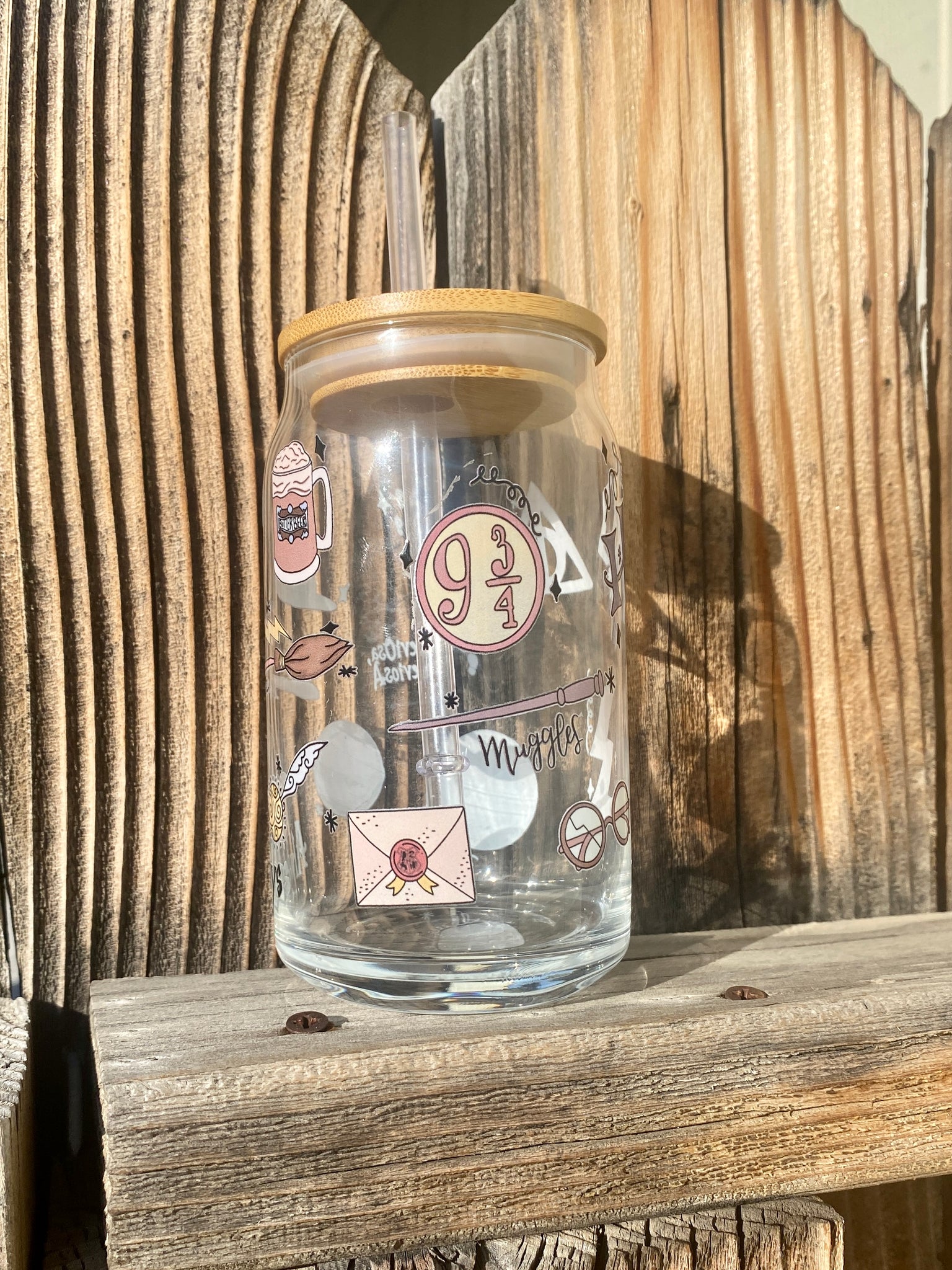 Wizard Glass Jar w Bamboo Lid and Straw – Bella Fox & Co.