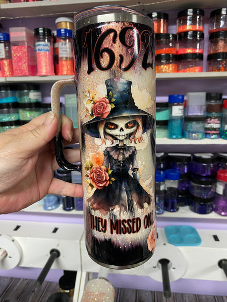 1692 They Missed One Witch Glitter Tumbler **FREE SHIPPING