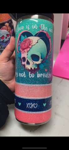 Anti-Love Glitter Tumbler: Love Is Not in the Air   FREE SHIPPING
