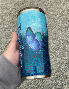 Customized Butterfly Glitter Tumbler **FREE SHIPPING