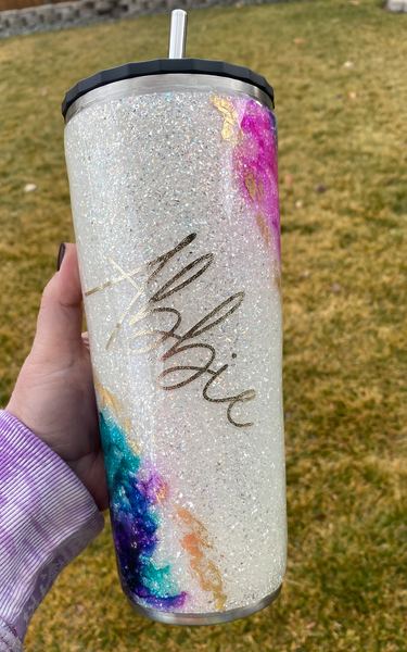 "The Mindie" Ink Glitter Tumbler**FREE SHIPPING