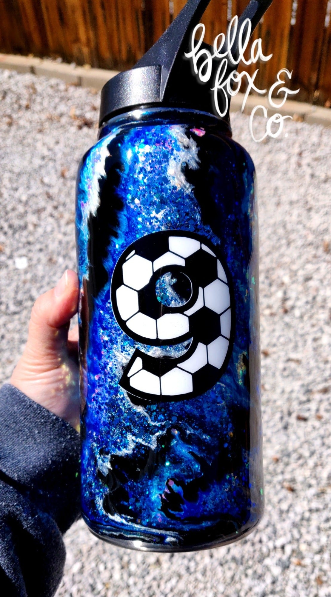 Custom Glitter Tumbler Soccer **FREE SHIPPING