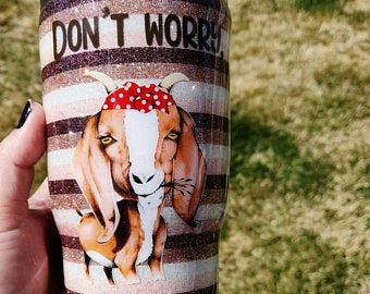 Custom Goat Glitter Tumbler **FREE SHIPPING