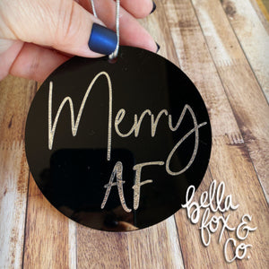 Merry AF Adult Christmas Ornament Sassy Funny